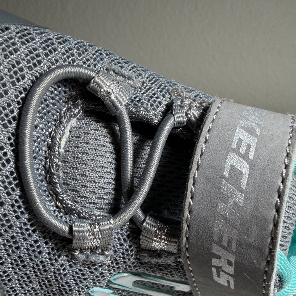 Skechers Kids' Gray and Teal Sneakers - Picture 9 of 10